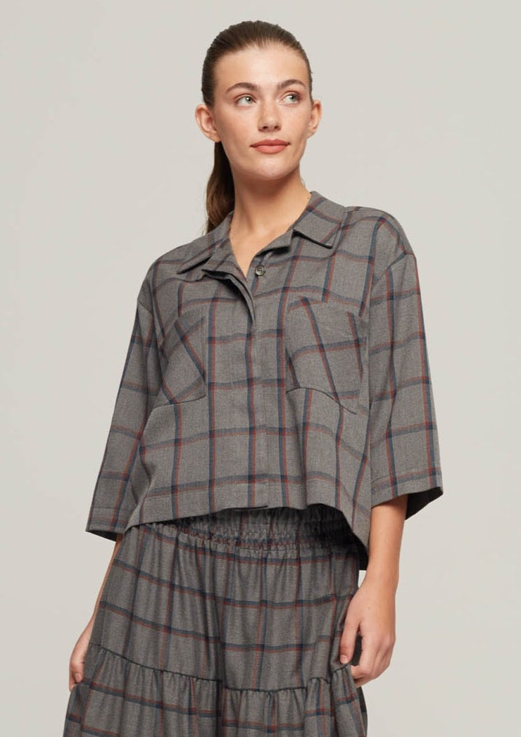 JUSTBRAZIL-SHIRT-ESTACIO LIGHT GREY KARO SHIRT-JUST BRAZIL