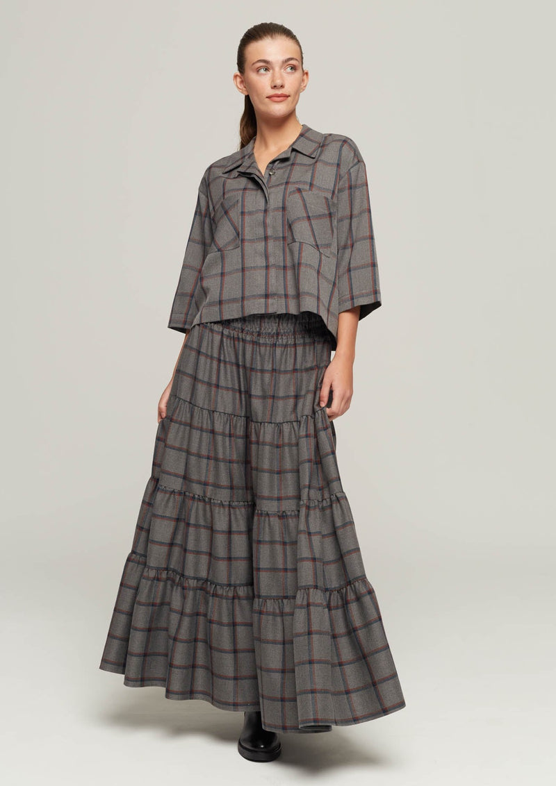JUST BRAZIL-SKIRT-ITAU LIGHT GREY KARO SKIRT-JUST BRAZIL