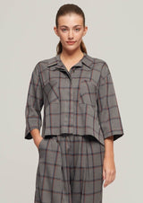 JUSTBRAZIL-SHIRT-ESTACIO LIGHT GREY KARO SHIRT-JUST BRAZIL