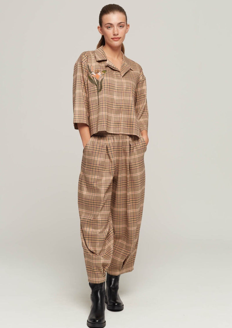 JUSTBRAZIL-TROUSERS-VIRADOURO BEIGE KARO TROUSERS-JUST BRAZIL
