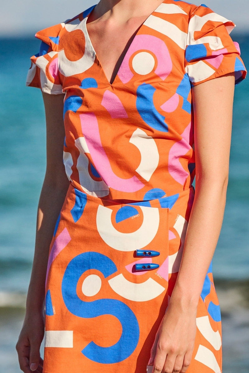 Annie P-Twiggy Candybag Orange Skirt-justbrazil