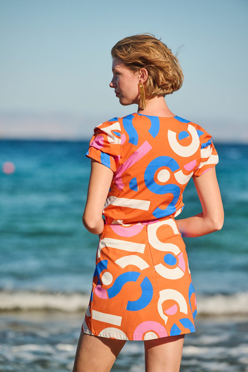 Annie P-Twiggy Candybag Orange Skirt-justbrazil