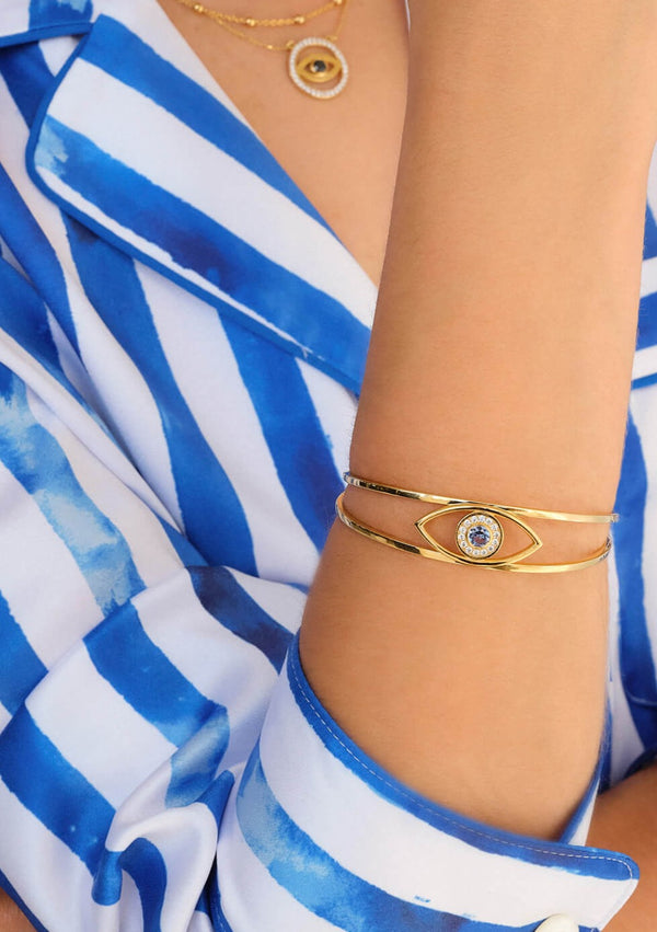 MARIANNA LEMOS-BRACELET-DOUBLE BAR EYE BRACELET-JUST BRAZIL