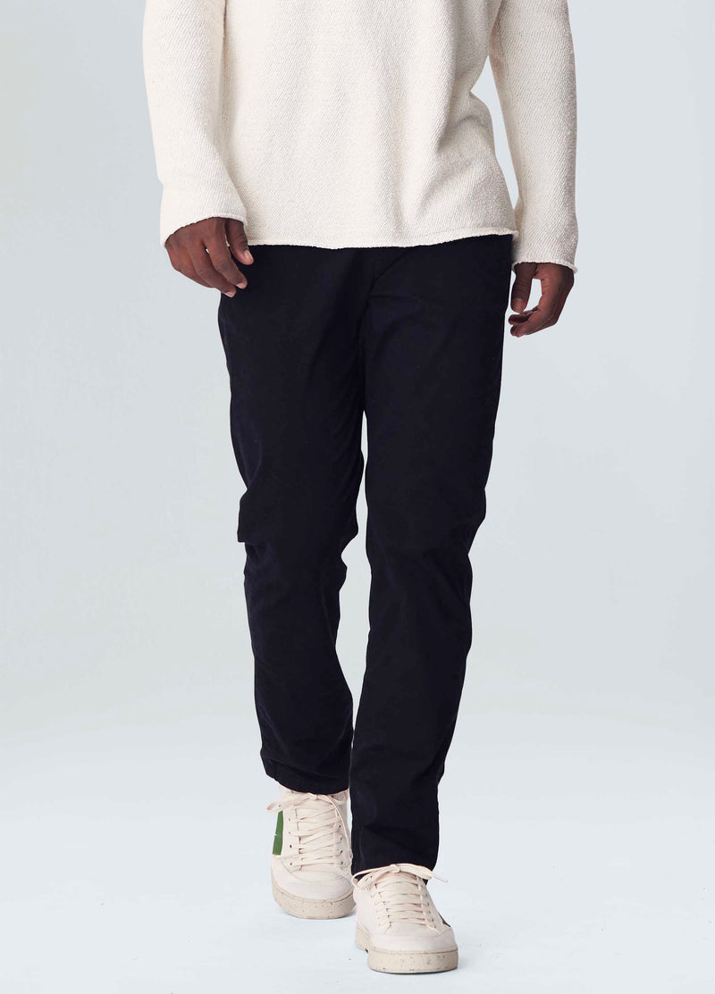 OSKLEN-PANTS-OSKLEN MEN COMFORT PAPER TAILORED BLACK PANTS-JUST BRAZIL
