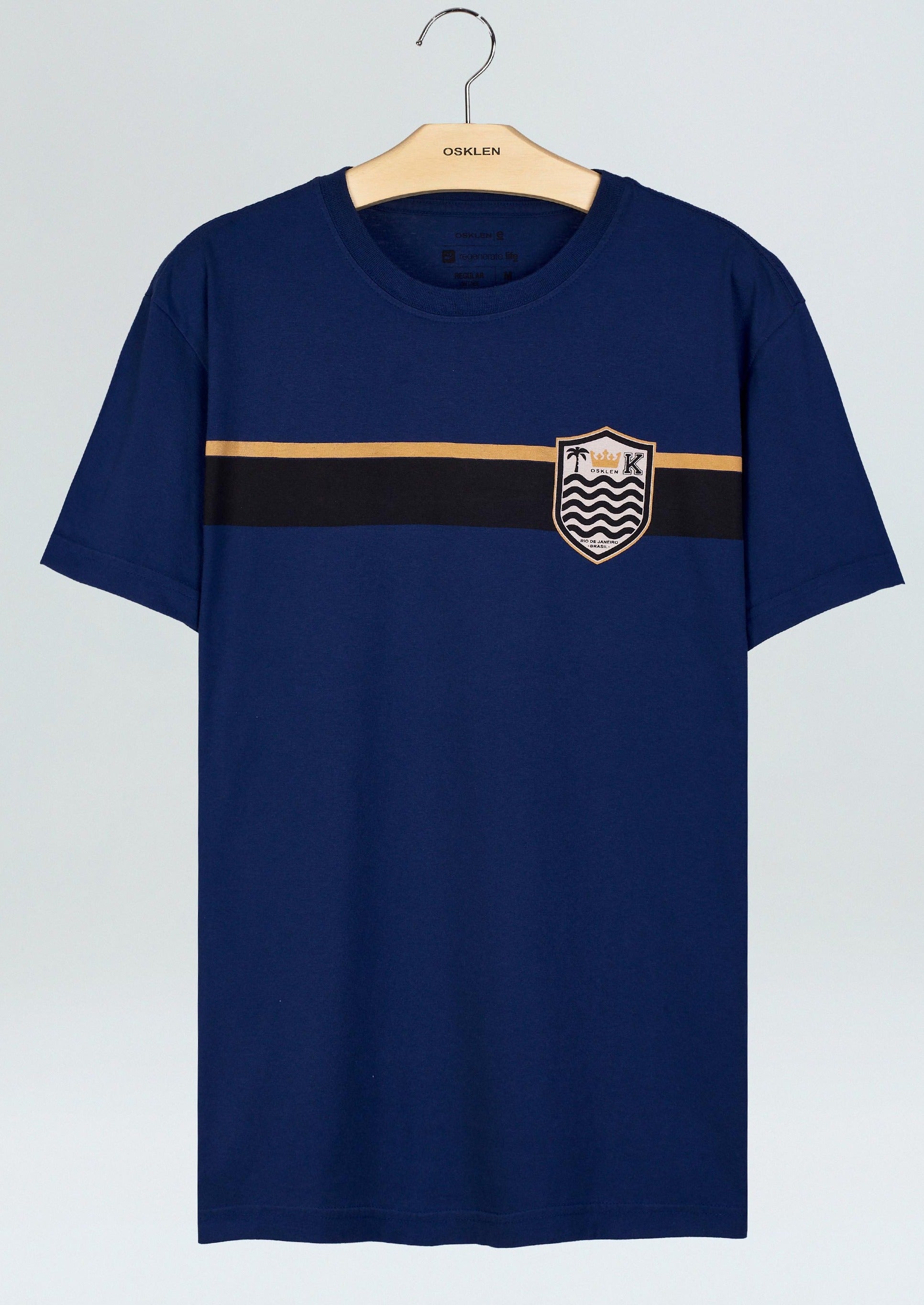 Osklen-T-Shirt Vintage Brasao Futebol Blue Marin-JustBrazil