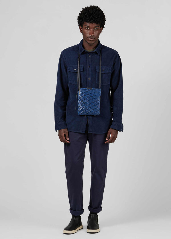 OSKLEN-PANTS-OSKLEN MEN COMFORT PAPER TAILORED BLUE PANTS-JUST BRAZIL