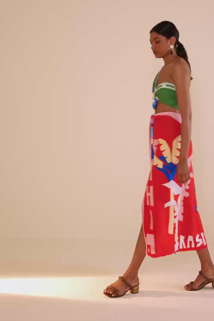 Farm Rio-Top-Brasil Bahia Scarves Multicolor Crop Top-Just Brazil