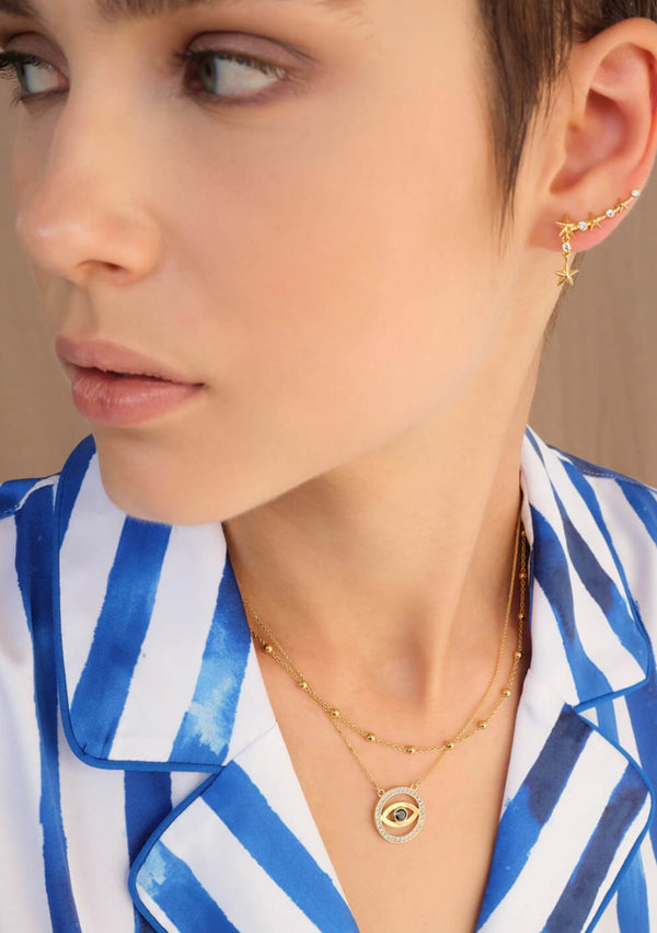 MARIANNA LEMOS-EARRINGS-HANGING STAR CLIMBER EARRINGS II-JUST BRAZIL
