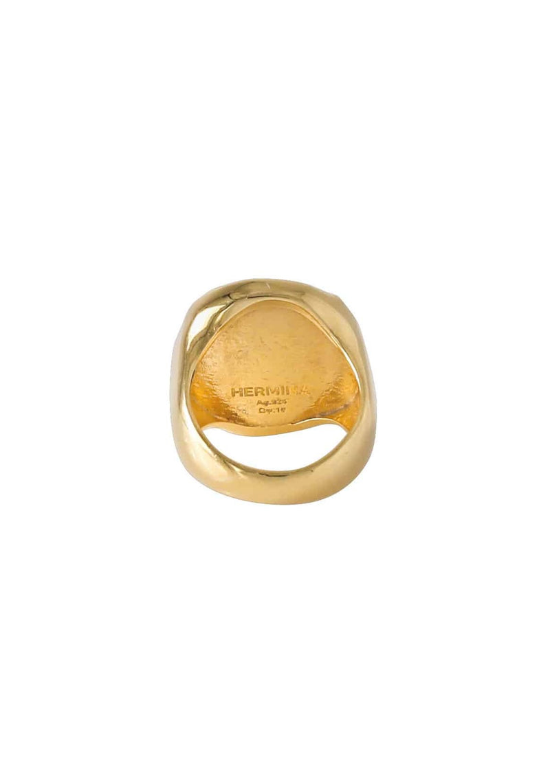 Hermina-Hermis Head Onyx Ring-Justbrazil