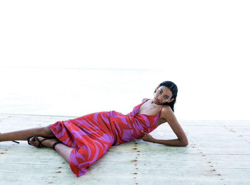 Cala de la Cruz-Sabina Gammimaagenta Dress-Justbrazil