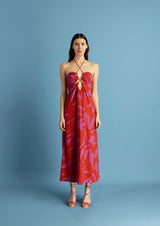 Cala de la cruz-Roge Gammimaagenta Dress-Justbrazil