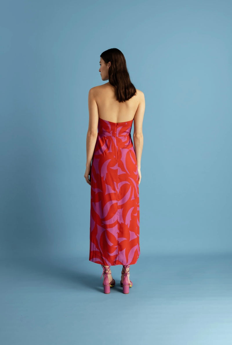 Cala de la cruz-Roge Gammimaagenta Dress-Justbrazil