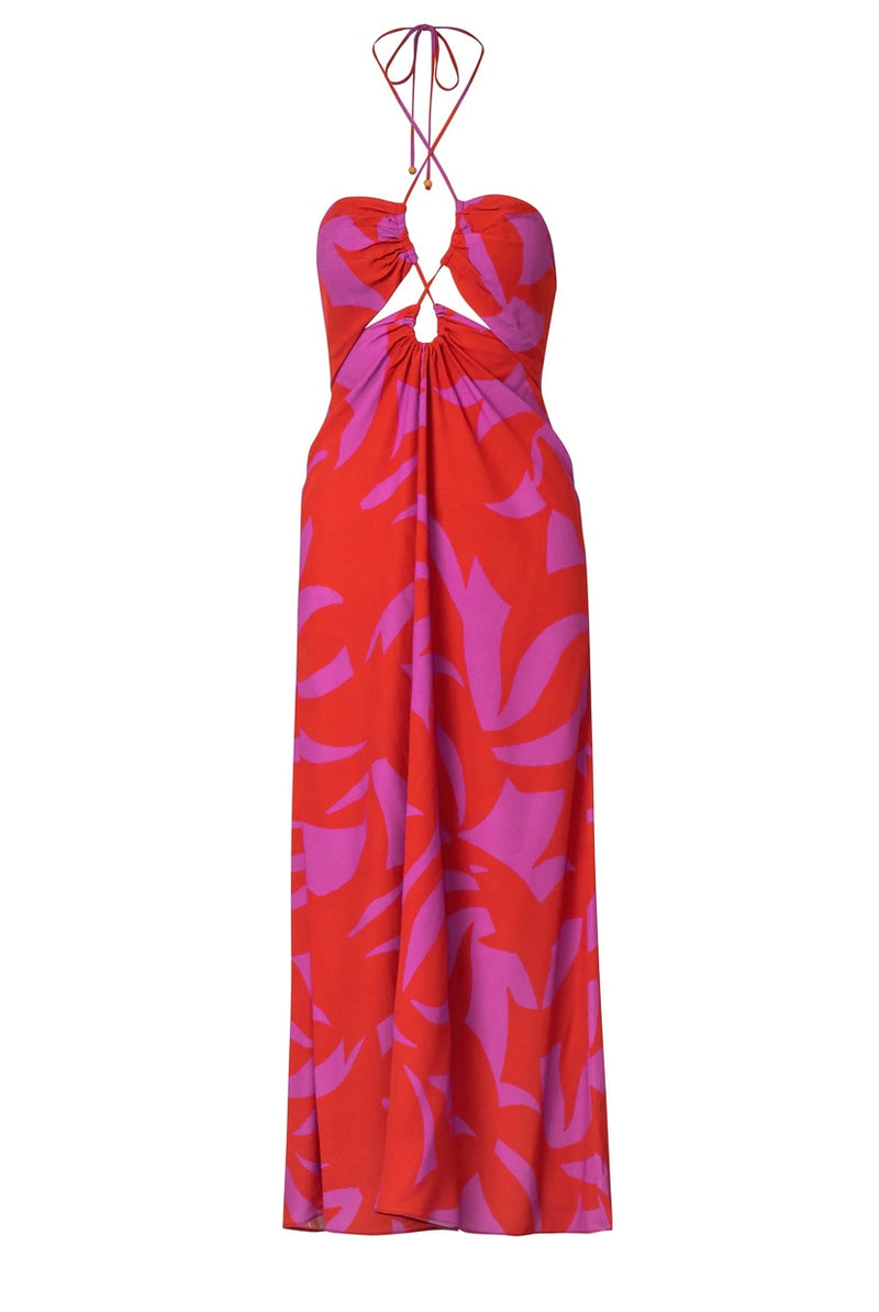 Cala de la cruz-Roge Gammimaagenta Dress-Justbrazil