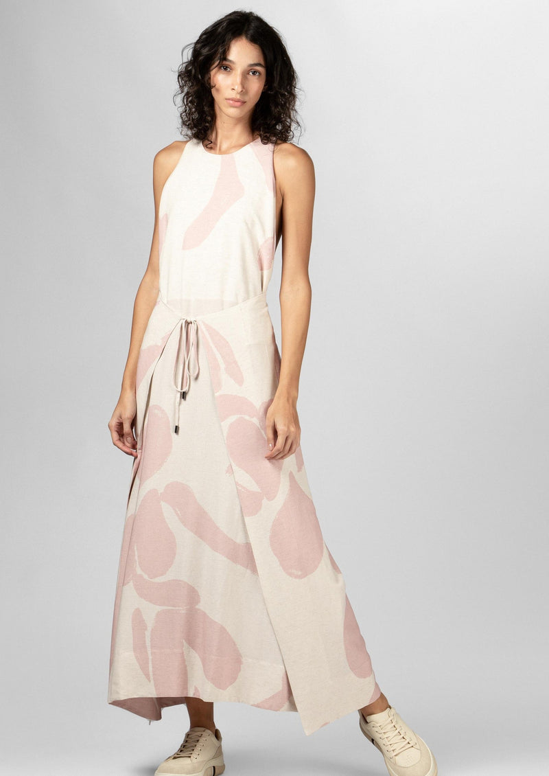 OSKLEN SS22-GESTURES ROSE LONGUI DRESS-JUSTBRAZIL