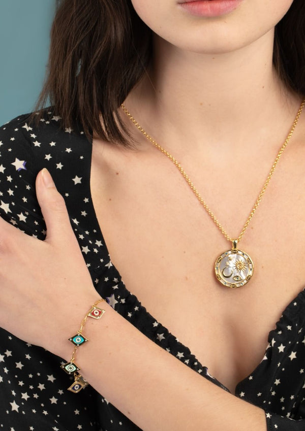 MARIANNA LEMOS-NECKLACE-SUN MOON EYES NECKLACE-JUST BRAZIL