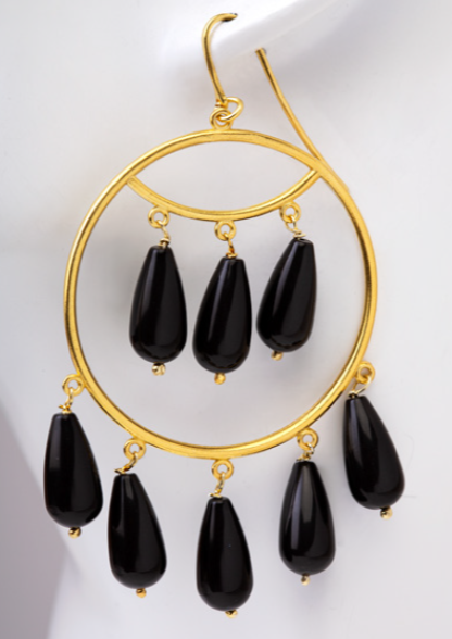 Antonia Karra-Jane Black Earrings-Justbrazil