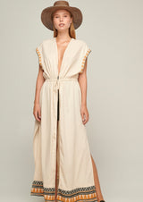 PEARL SS22-ANTIONE KHAKI RAPSODY KIMONO-JUSTBRAZIL