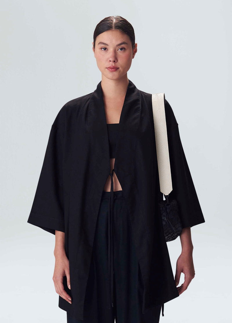 Osklen-Kimono Linen Black-Justbrazil