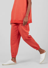 OSKLEN-SWEATPANTS-WOMEN PRIMARY CORAL SWEATPANTS-JUST BRAZIL